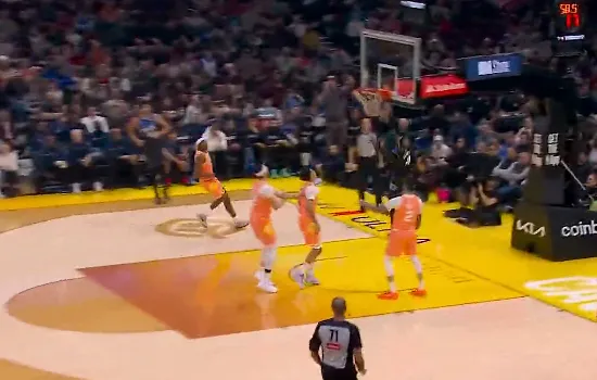 V体育赛事团队-萨格斯反击接球单臂劈扣得手,魔术领先骑士到10分